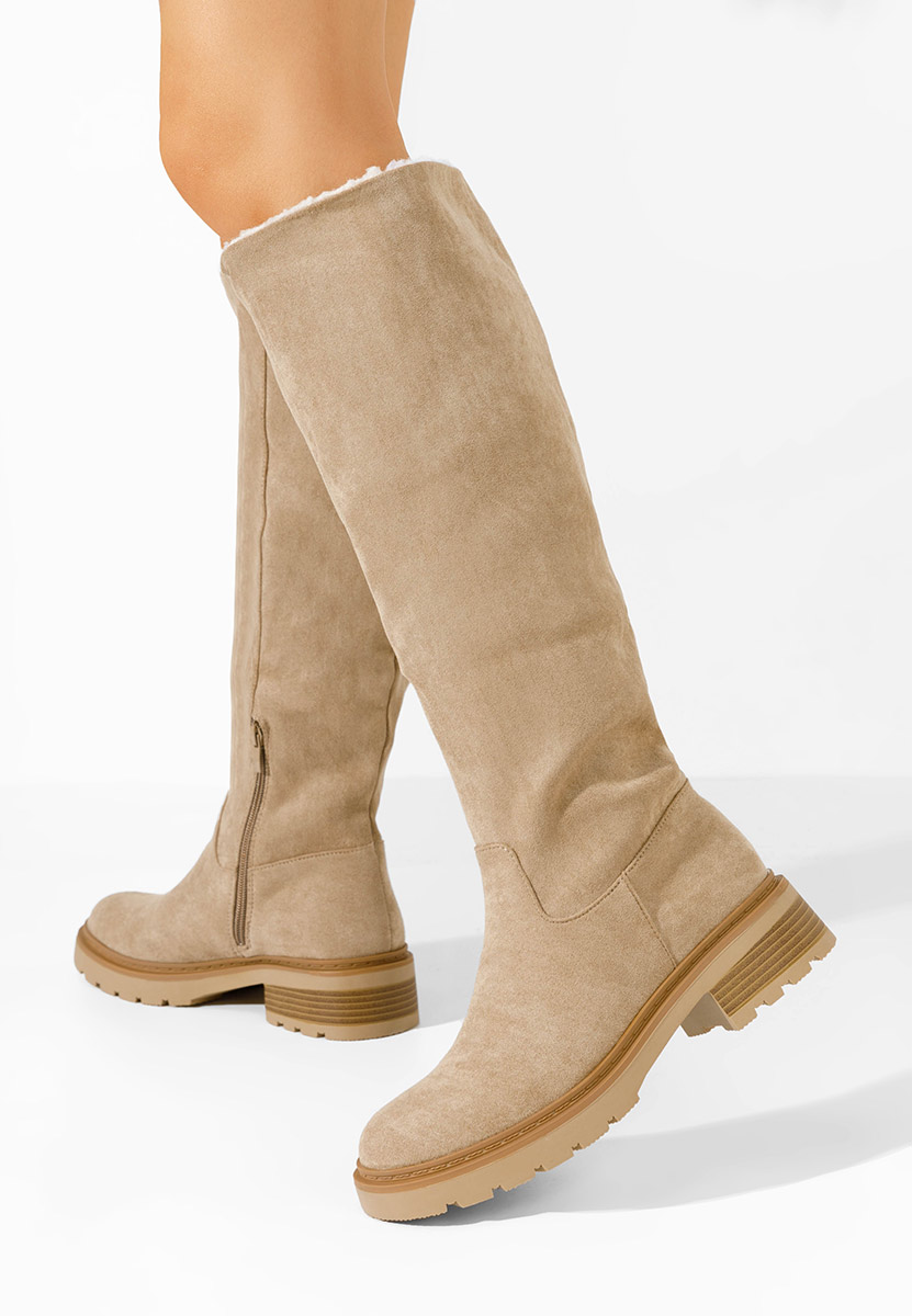 Nolia khaki lapos talpú csizma 