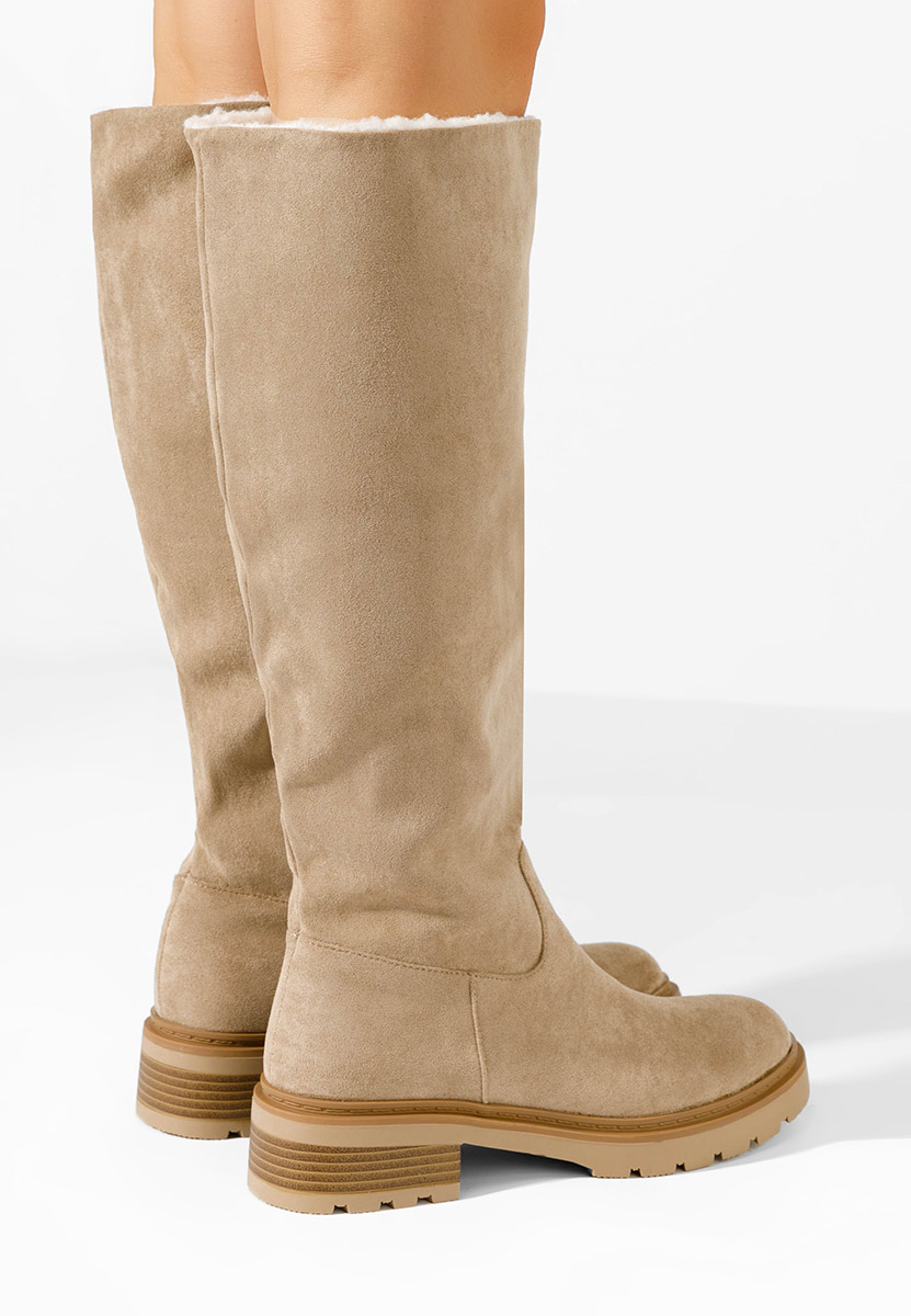 Nolia khaki lapos talpú csizma 