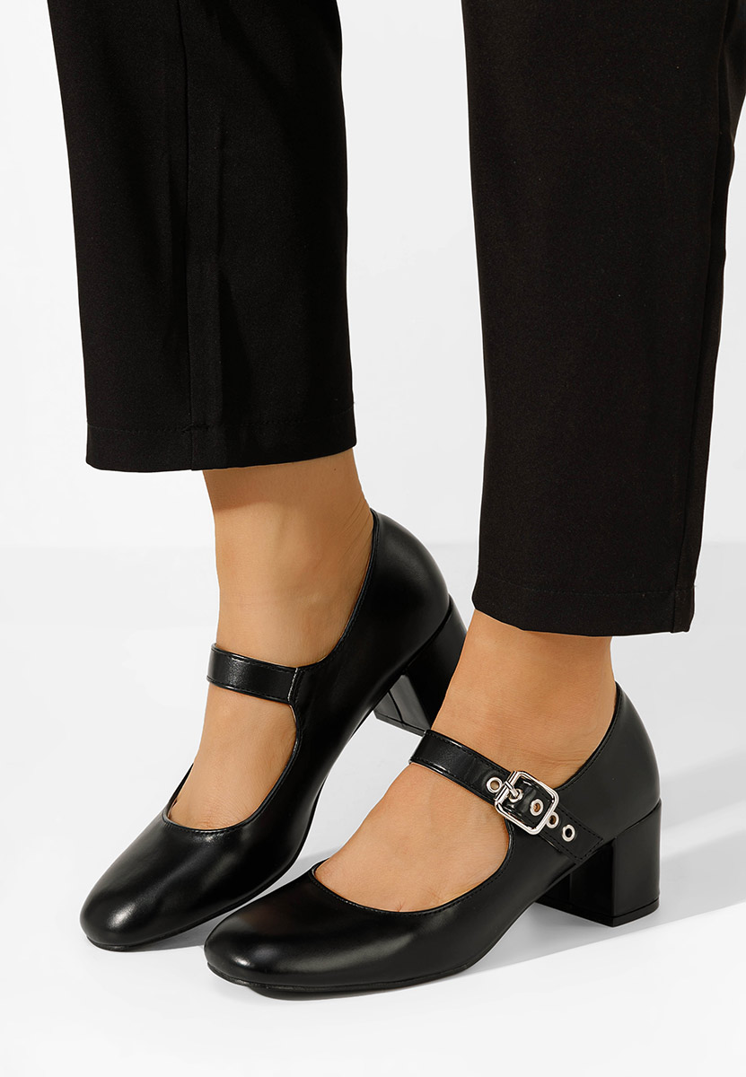 Milady fekete vastag sarkú magassarkú 