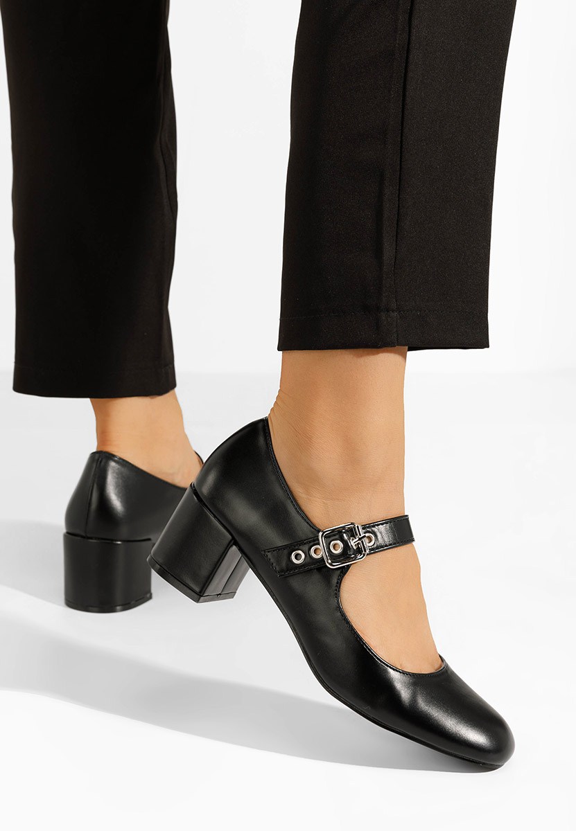 Milady fekete vastag sarkú magassarkú 