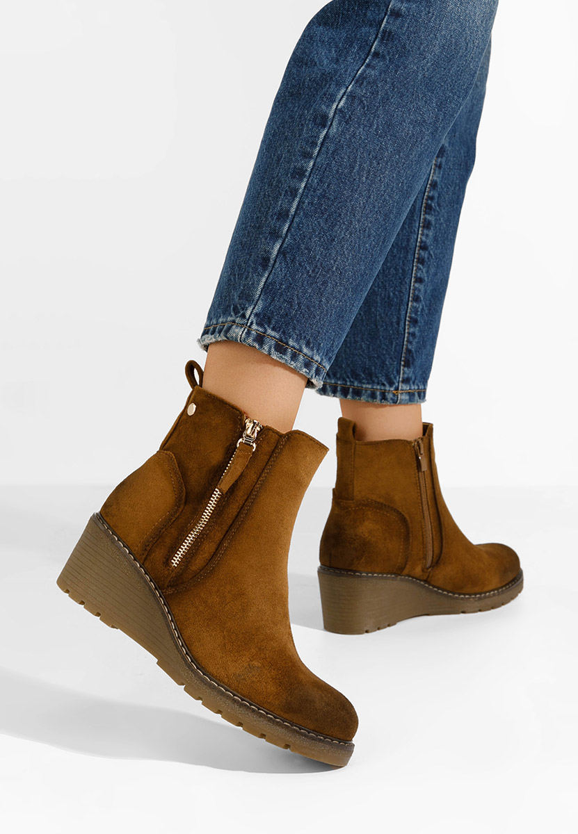 Odores v2 camel női platform bokacsizma 