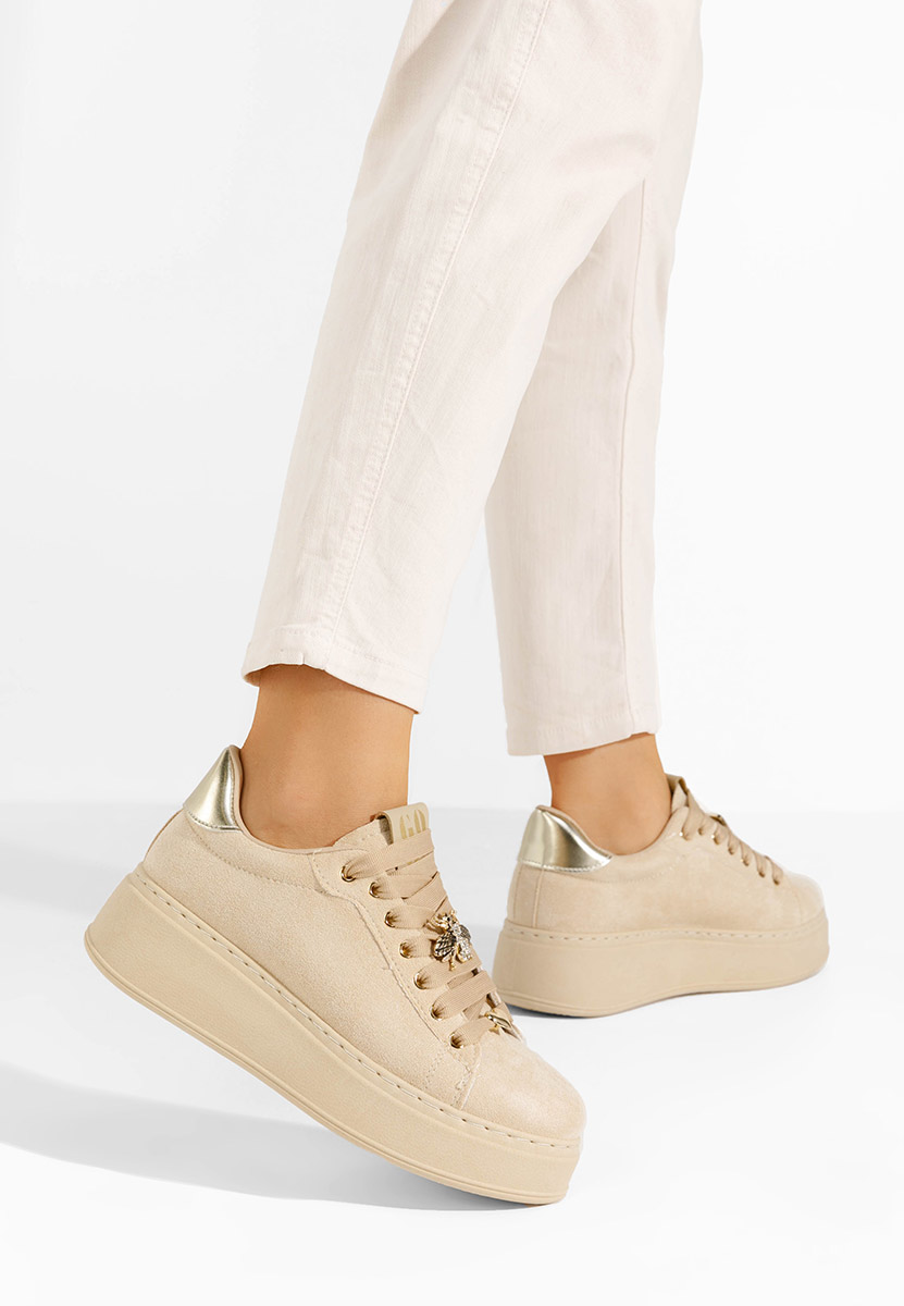 Kyira bézs telitalpú platform sneaker