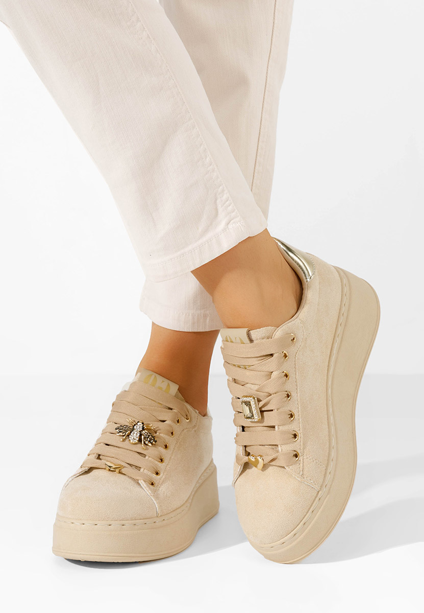 Kyira bézs telitalpú platform sneaker