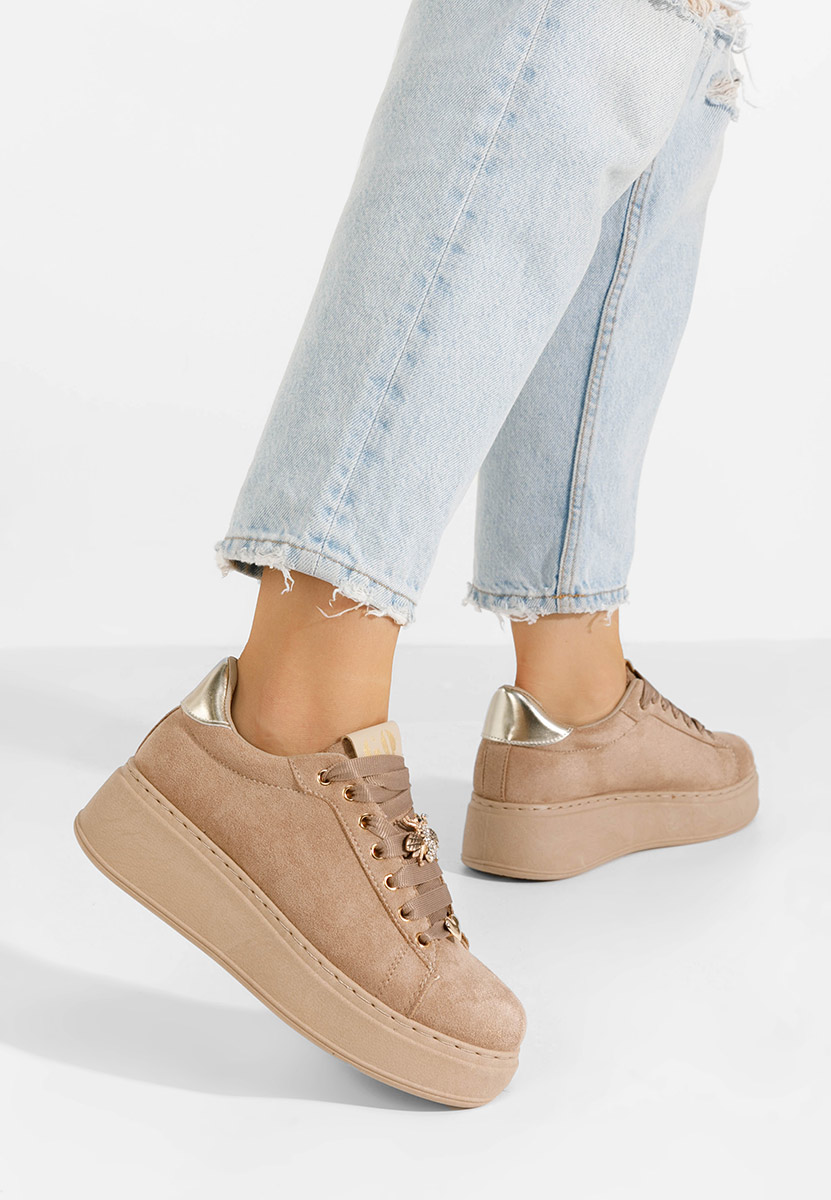 Kyira khaki telitalpú platform sneaker