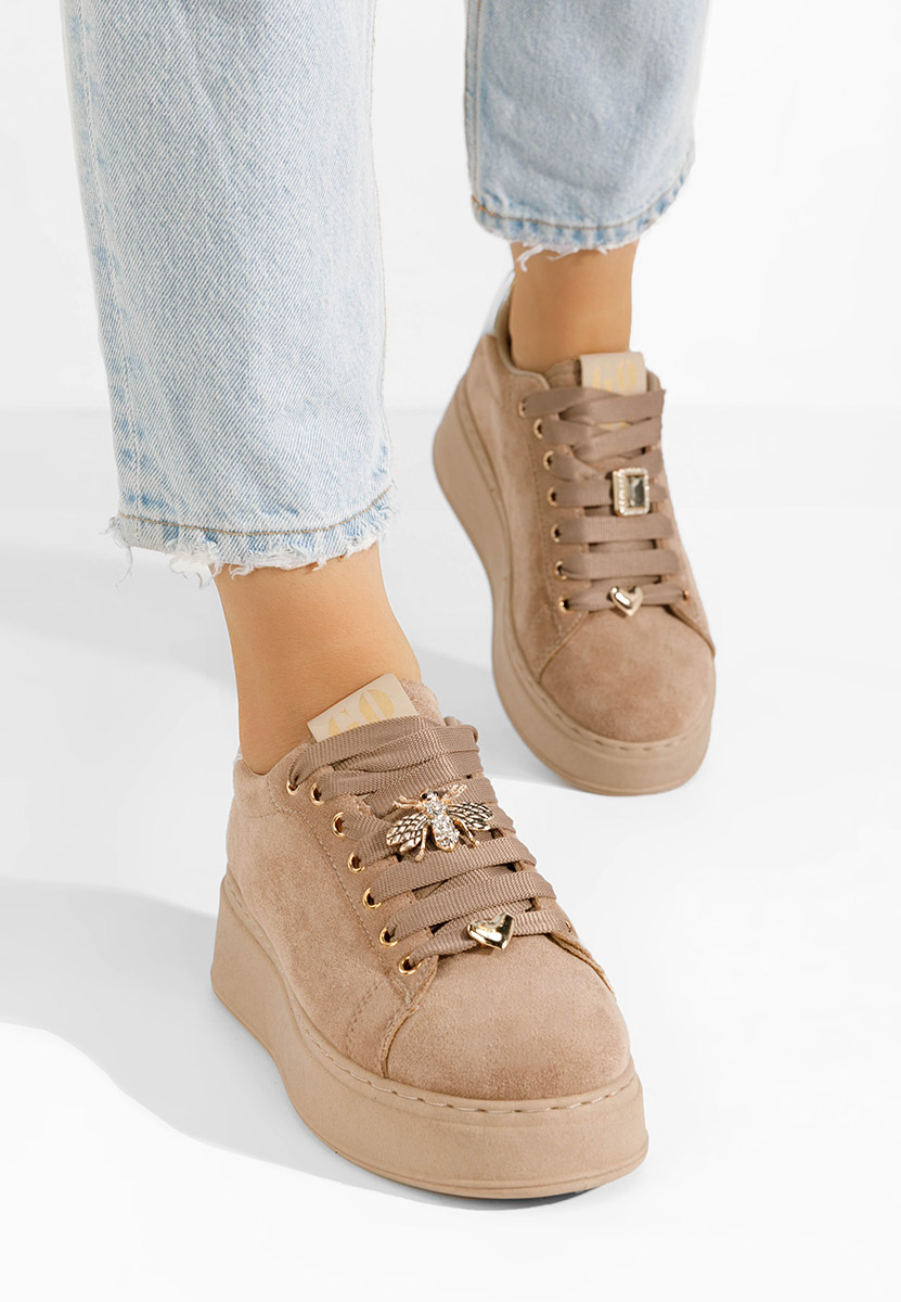 Kyira khaki telitalpú platform sneaker