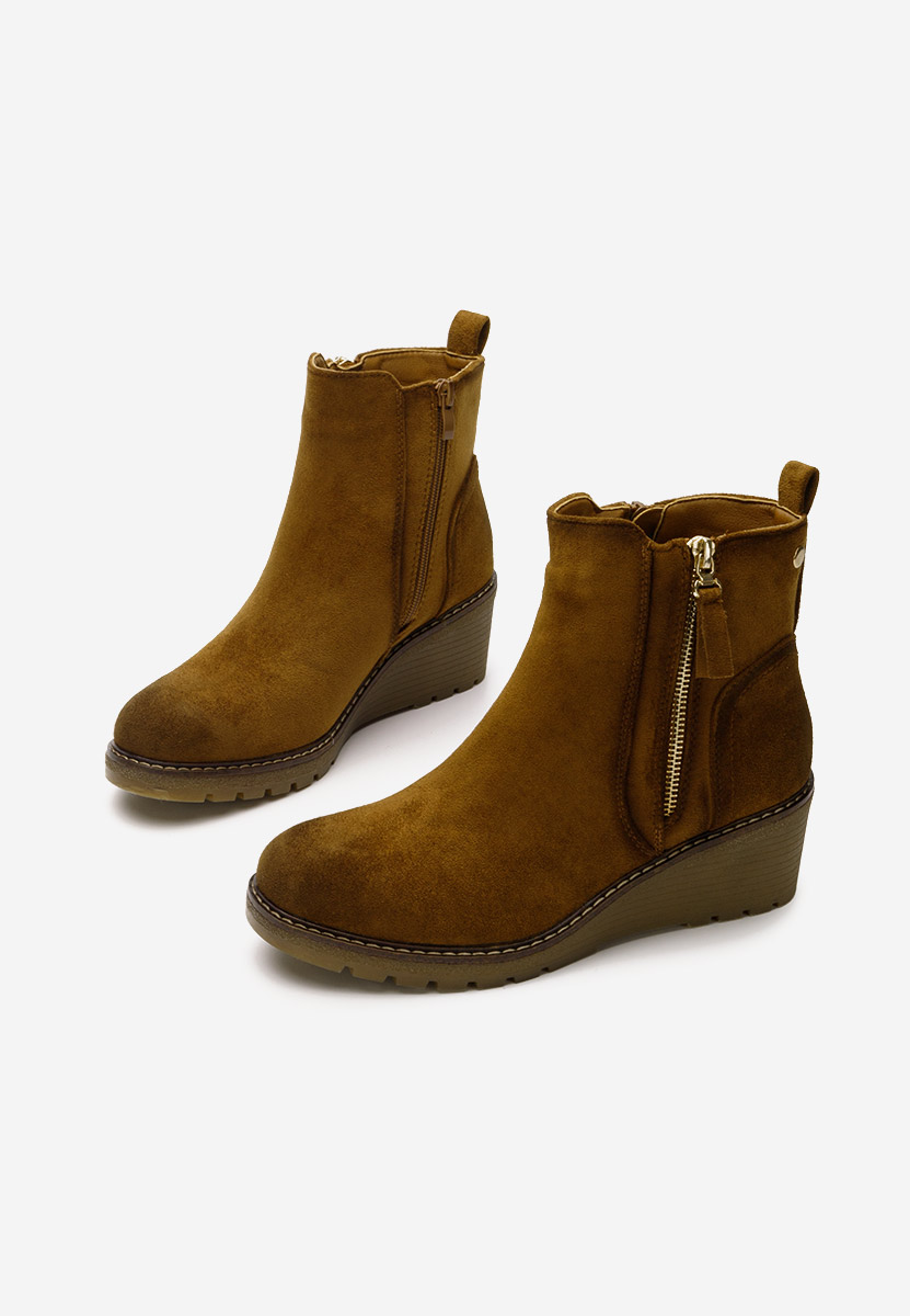 Odores v2 camel női platform bokacsizma 