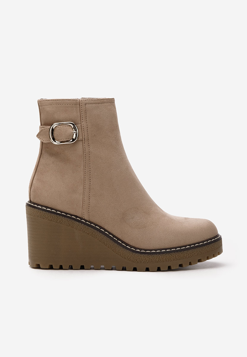Chetana khaki női platform bokacsizma 