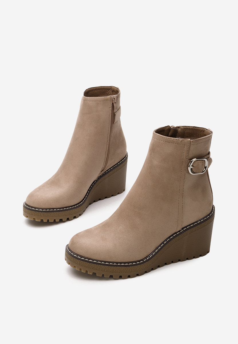 Chetana khaki női platform bokacsizma 
