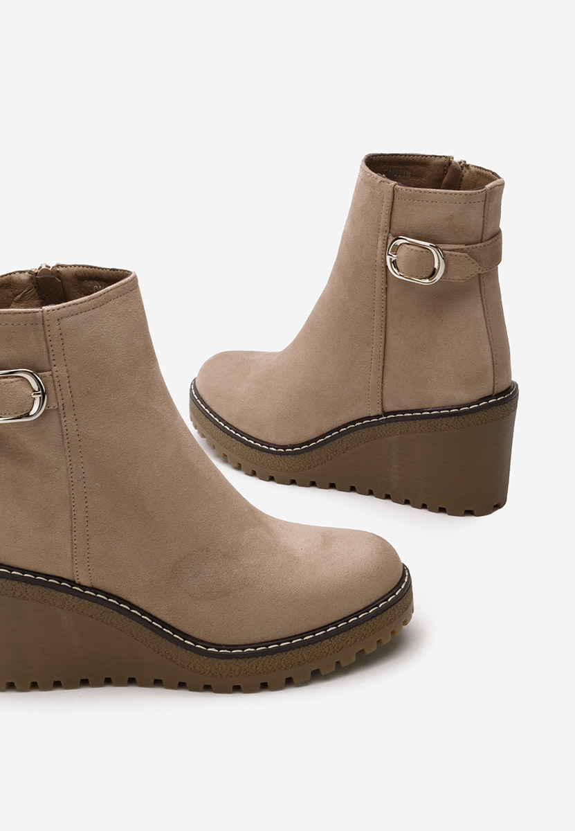 Chetana khaki női platform bokacsizma 
