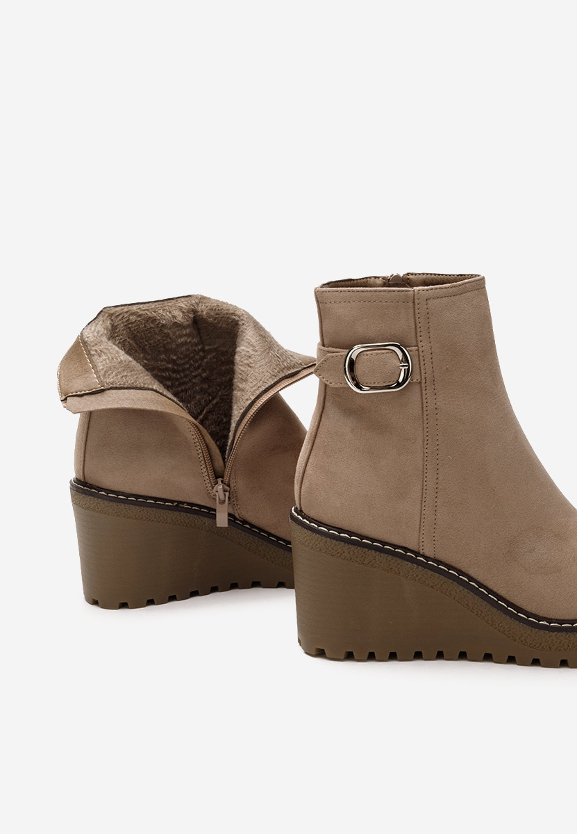 Chetana khaki női platform bokacsizma 