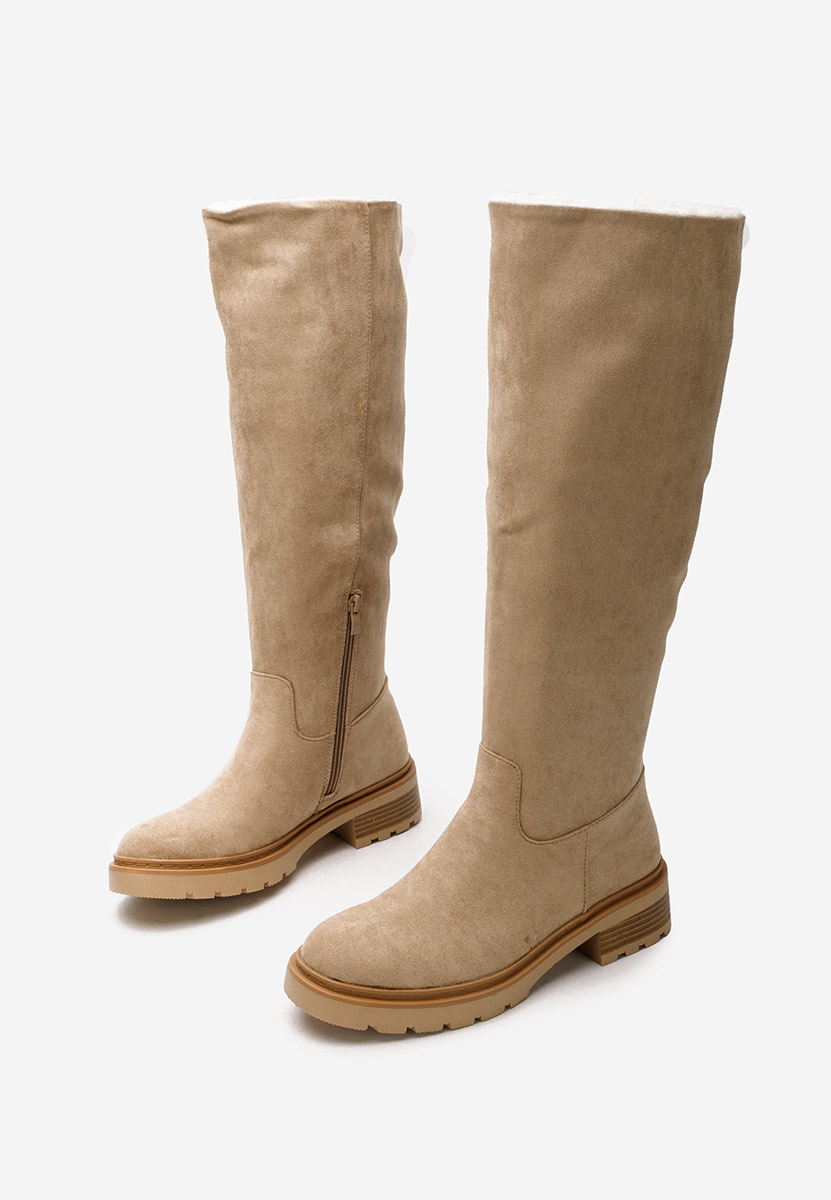 Nolia khaki lapos talpú csizma 