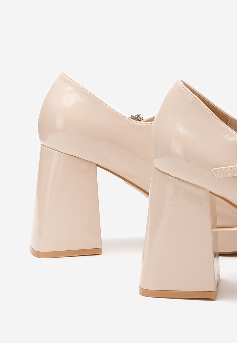 Elany bézs vastag sarkú magassarkú 