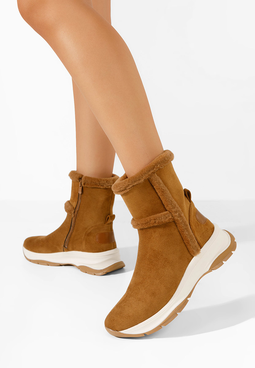 Overall camel női téli bokacipő