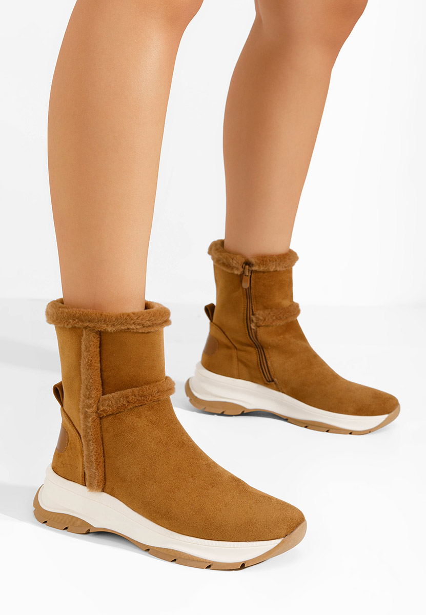 Overall camel női téli bokacipő