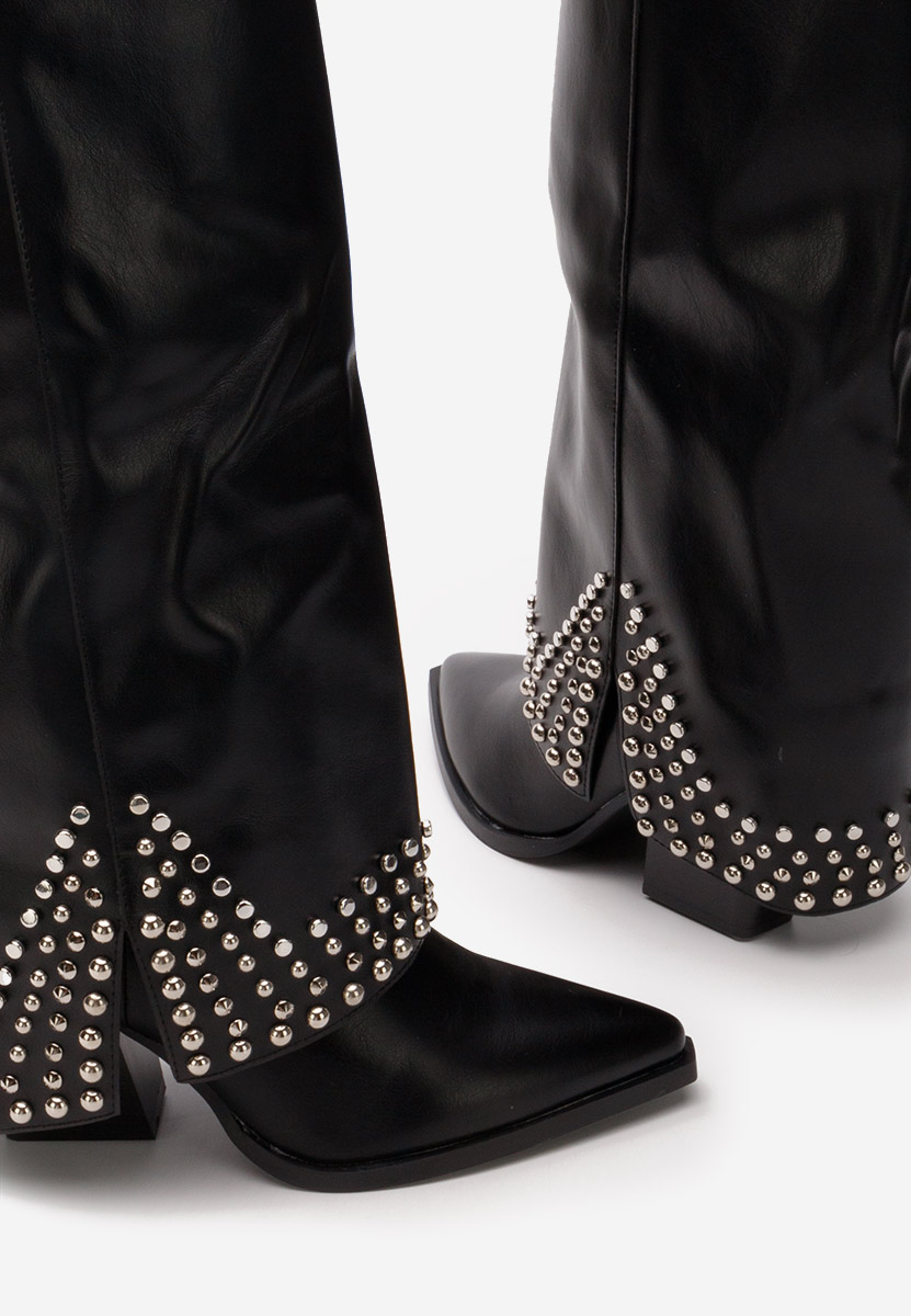 Raffaela v2 fekete magassarkú csizma