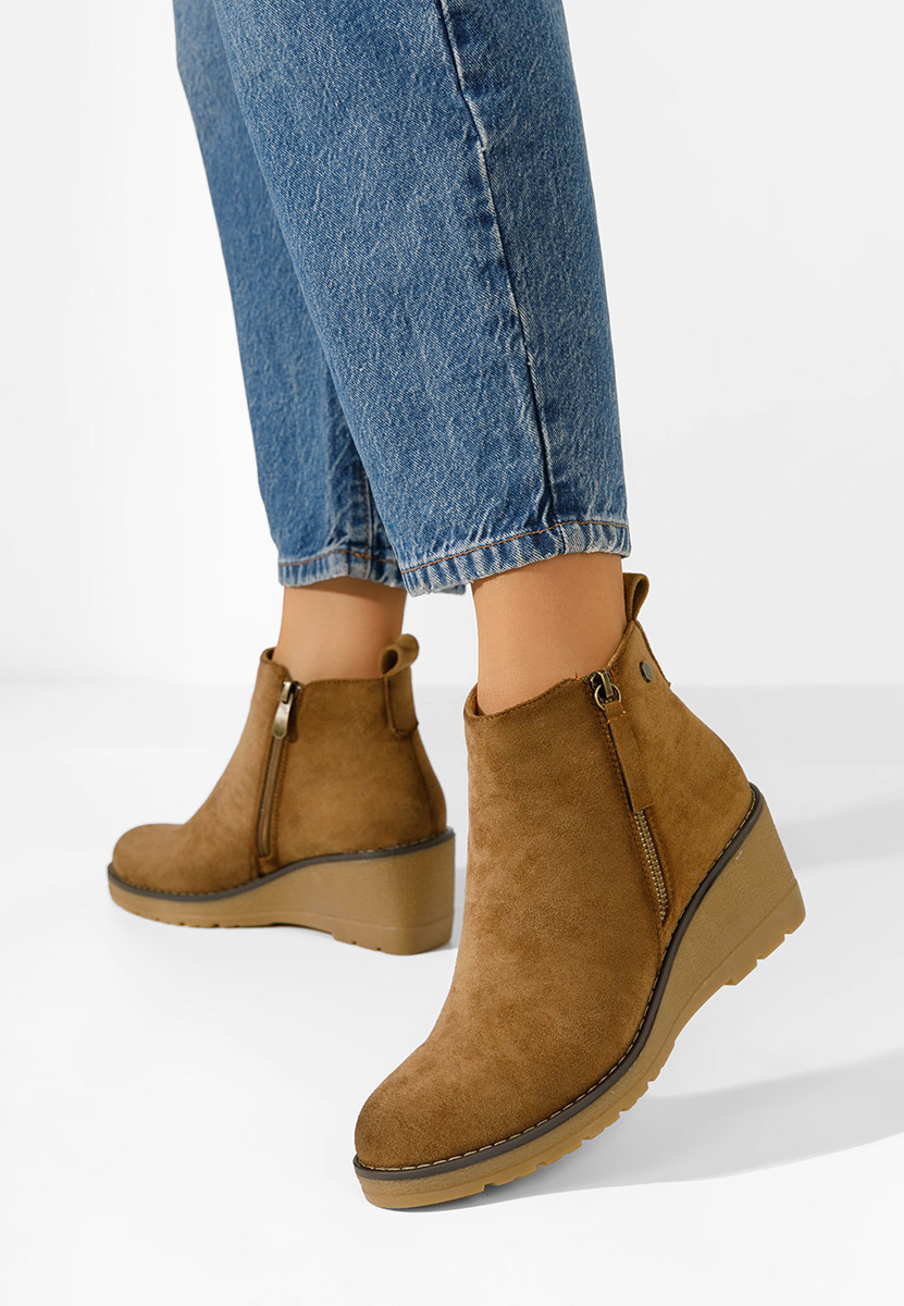 Ellen khaki női platform bokacsizma 