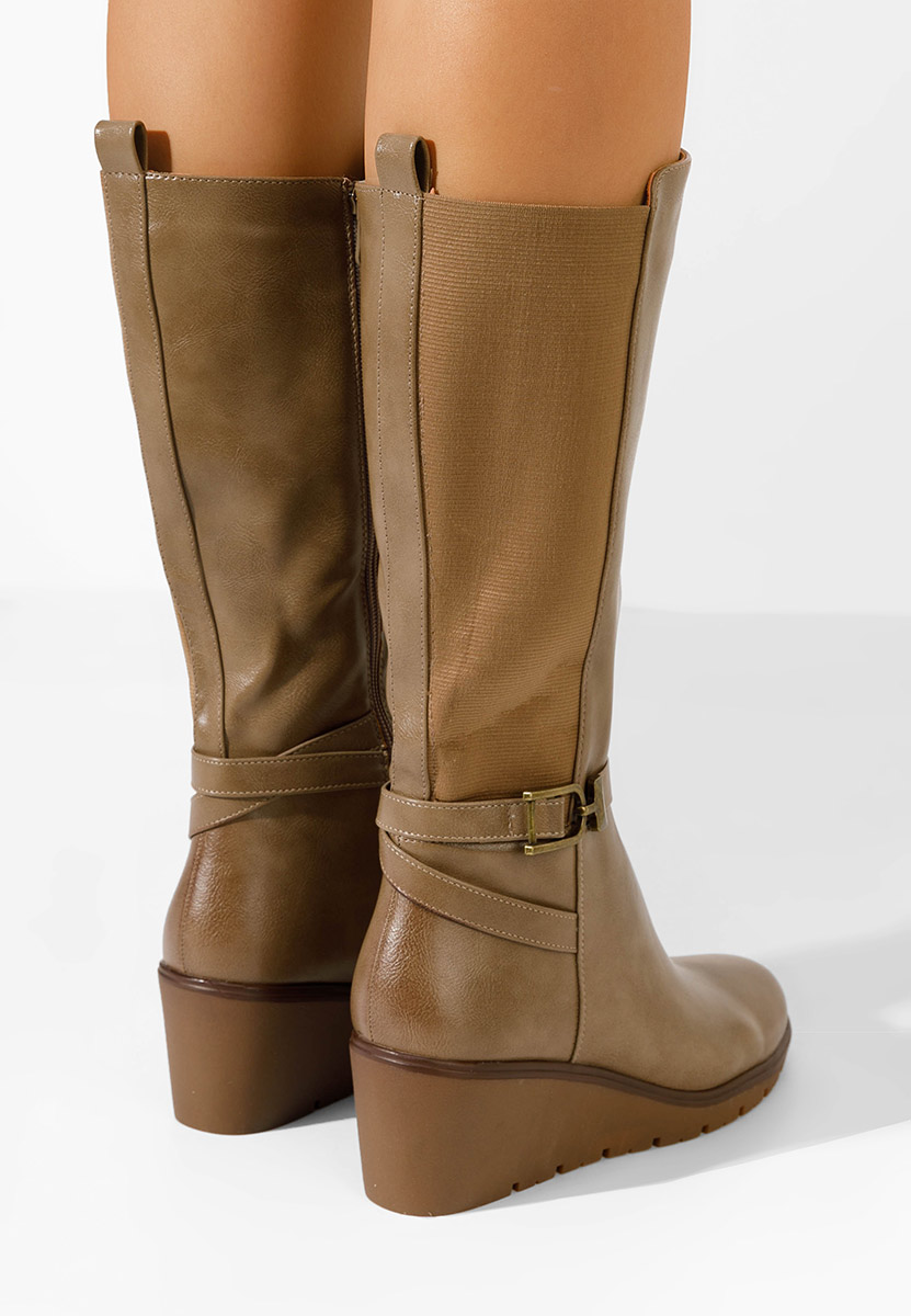 Meggy khaki platform csizma