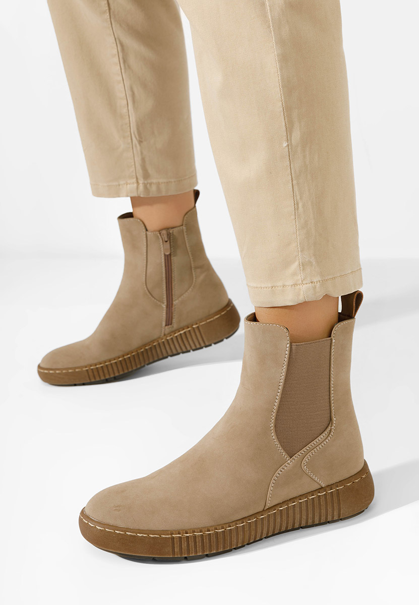 Sheela khaki chelsea bokacsizma