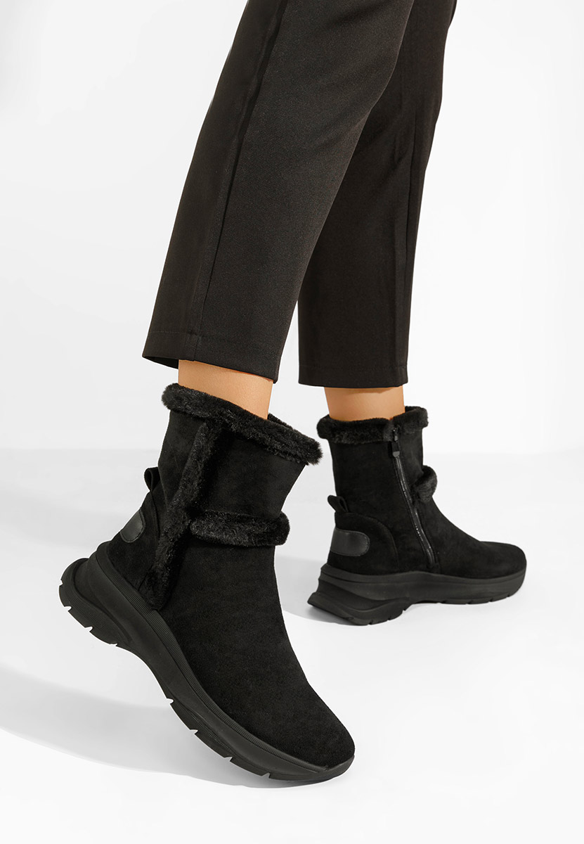 Overall fekete női téli bokacipő
