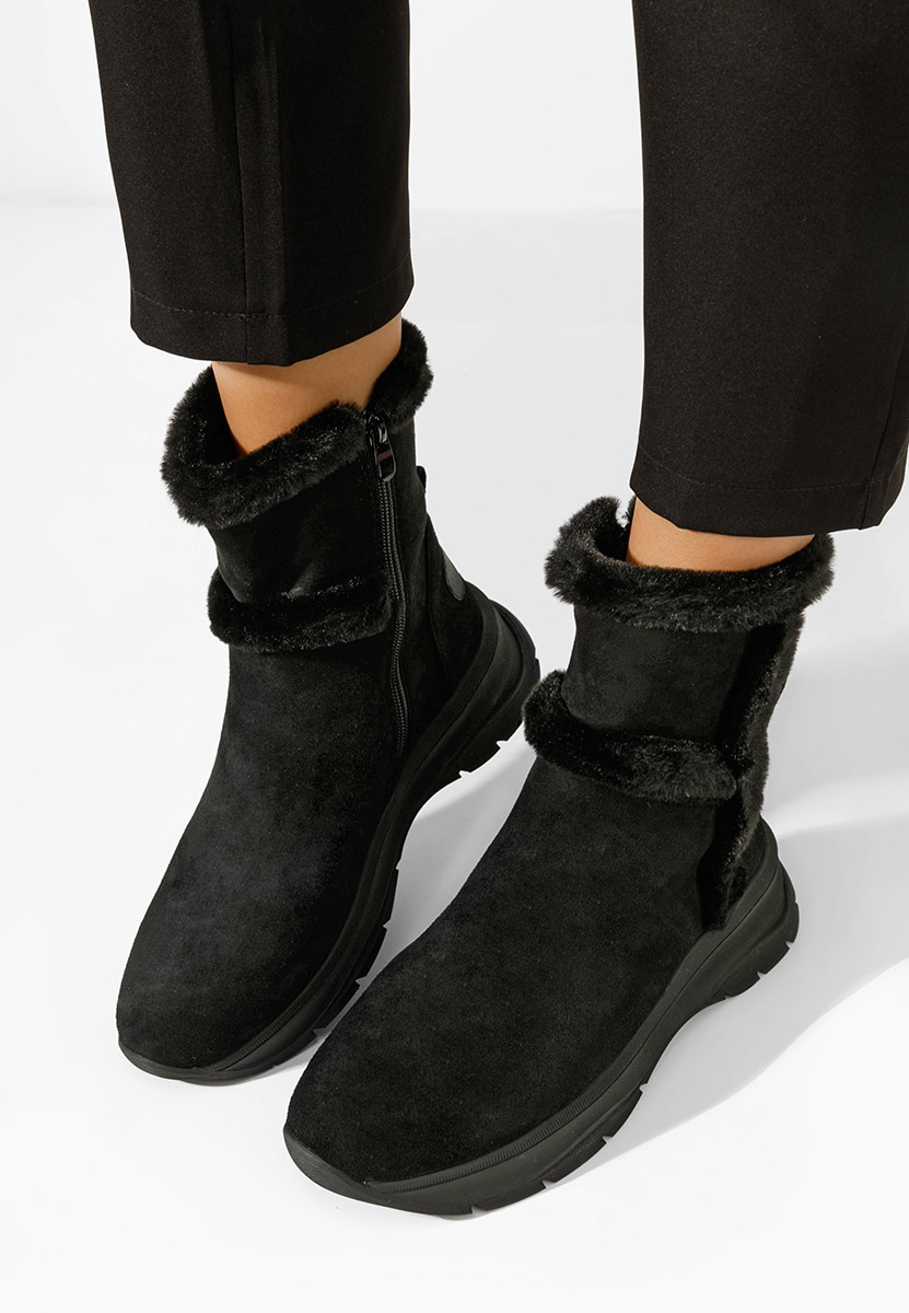 Overall fekete női téli bokacipő