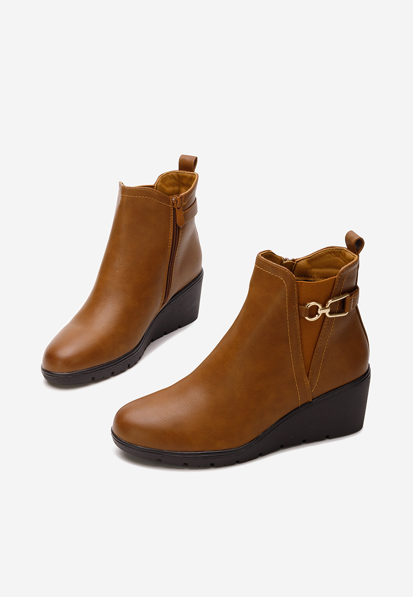 Ostara v2 camel női platform bokacsizma 