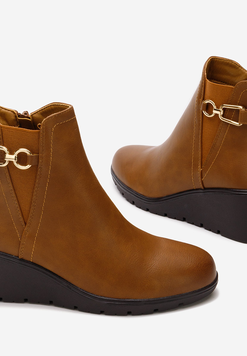 Ostara v2 camel női platform bokacsizma 