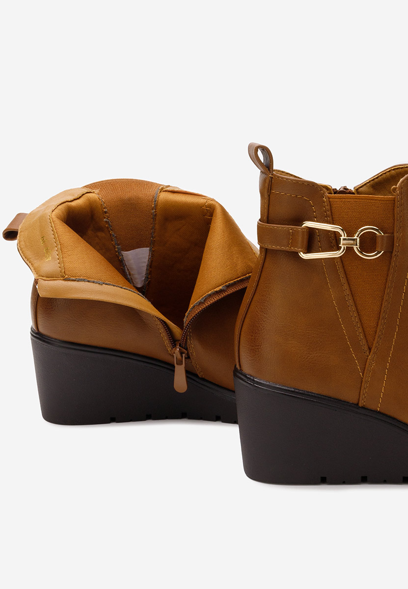 Ostara v2 camel női platform bokacsizma 