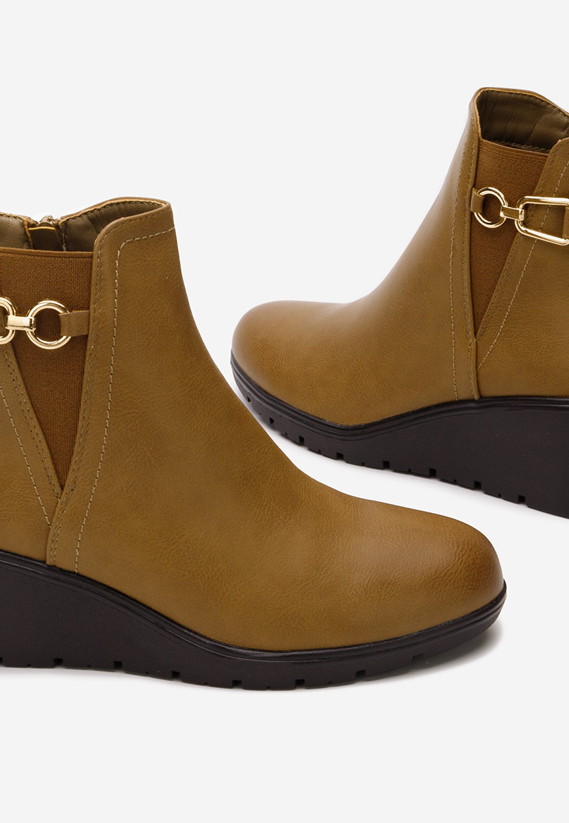 Ostara v2 khaki női platform bokacsizma 