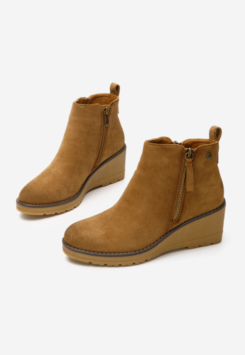 Ellen khaki női platform bokacsizma 
