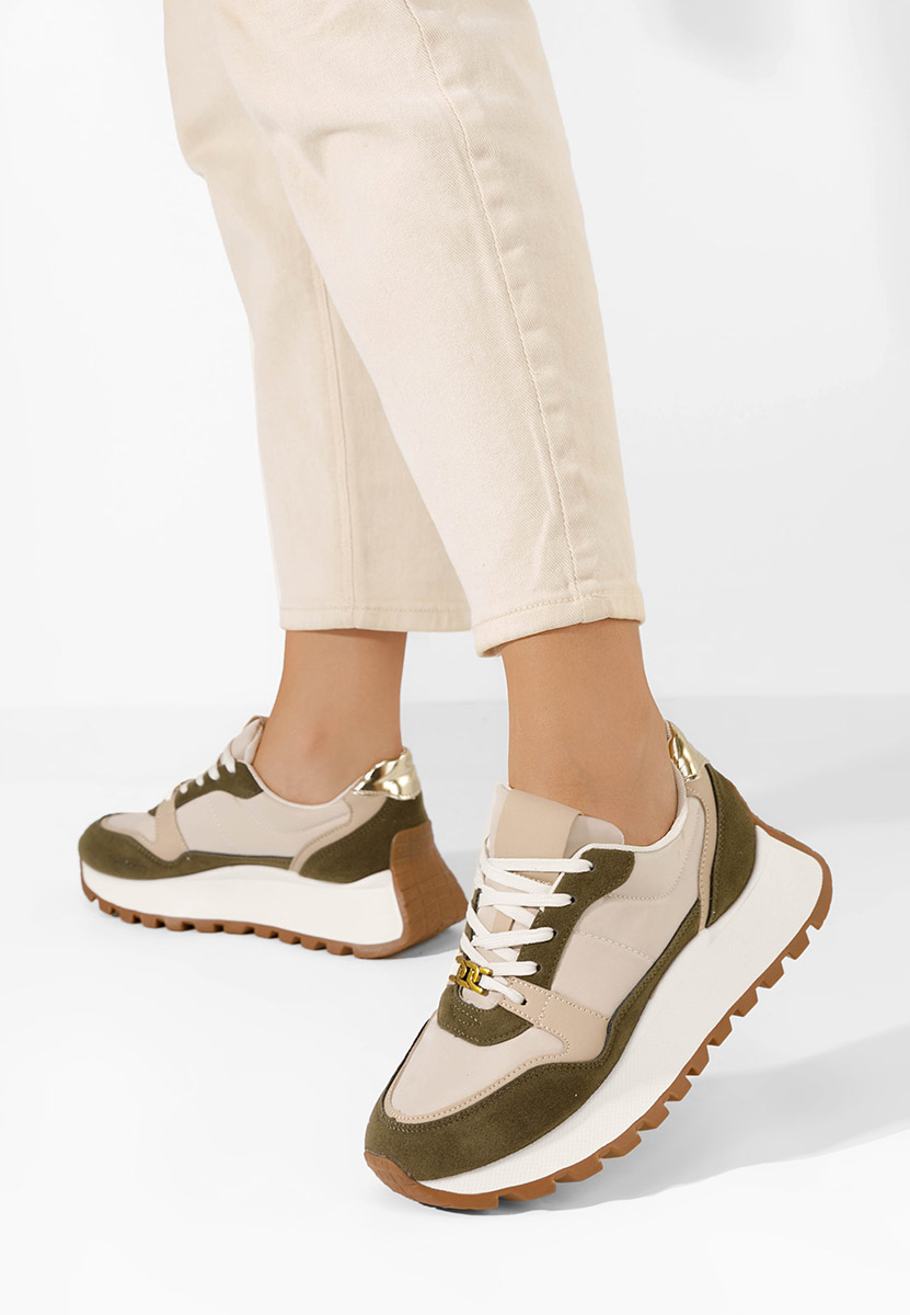 Vivianna zöld telitalpú platform sneaker