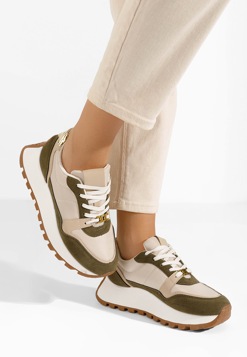 Vivianna zöld telitalpú platform sneaker