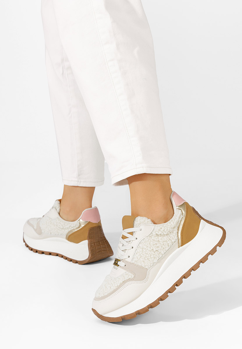 Vivianna v2 bézs telitalpú platform sneaker