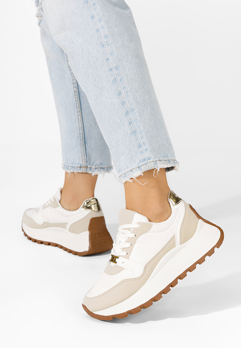 Vivianna bézs telitalpú platform sneaker