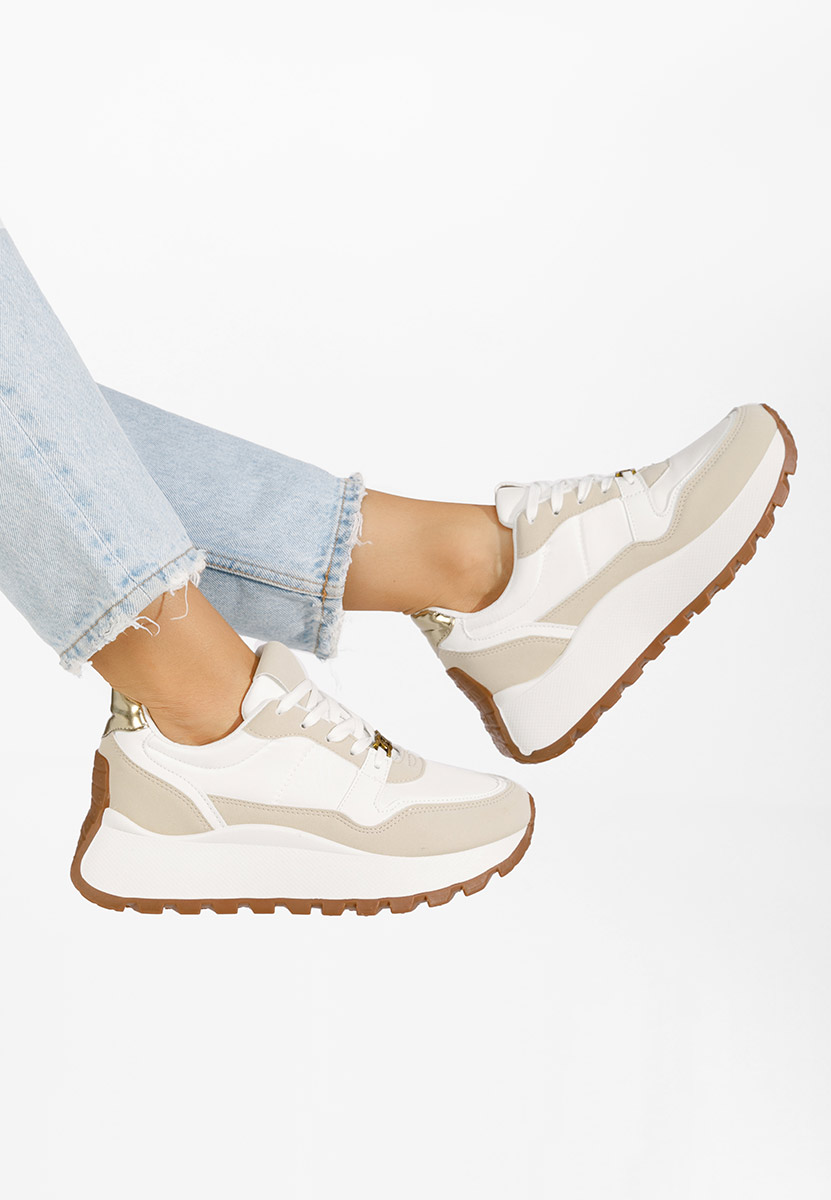 Vivianna bézs telitalpú platform sneaker