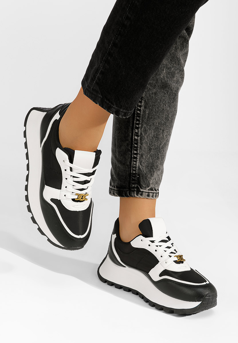 Vivianna fekete telitalpú platform sneaker