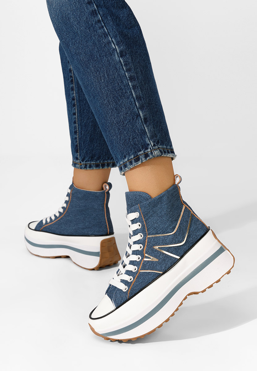 Kathie kék telitalpú platform sneaker