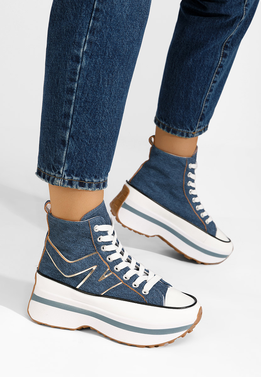 Kathie kék telitalpú platform sneaker