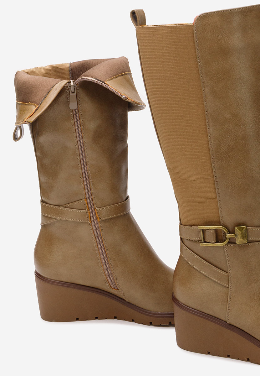 Meggy khaki platform csizma