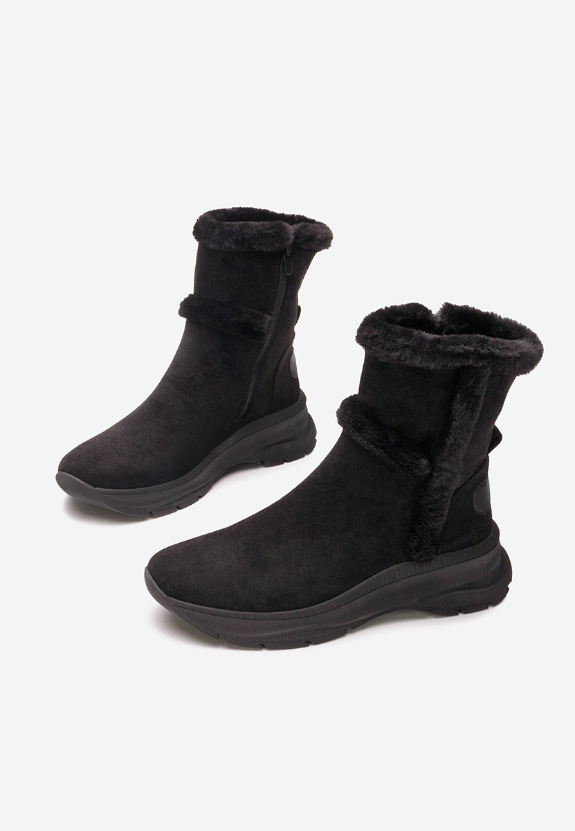 Overall fekete női téli bokacipő