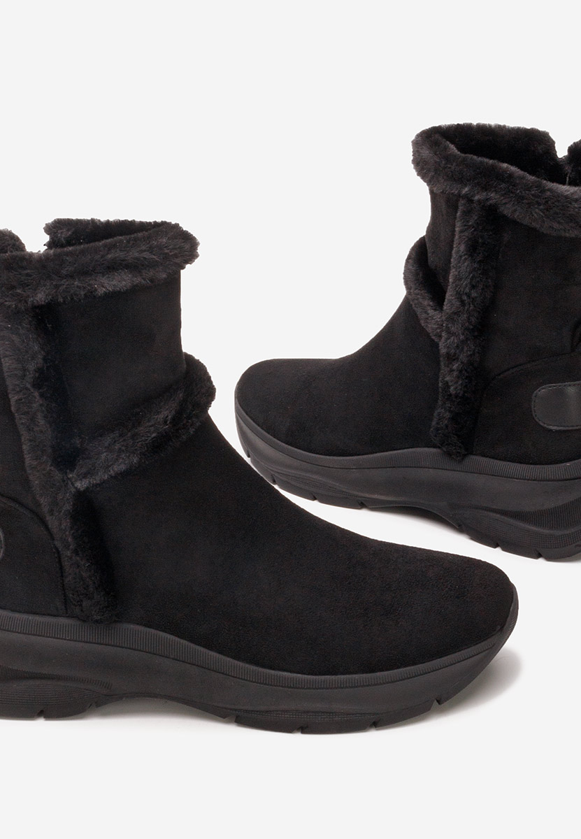 Overall fekete női téli bokacipő