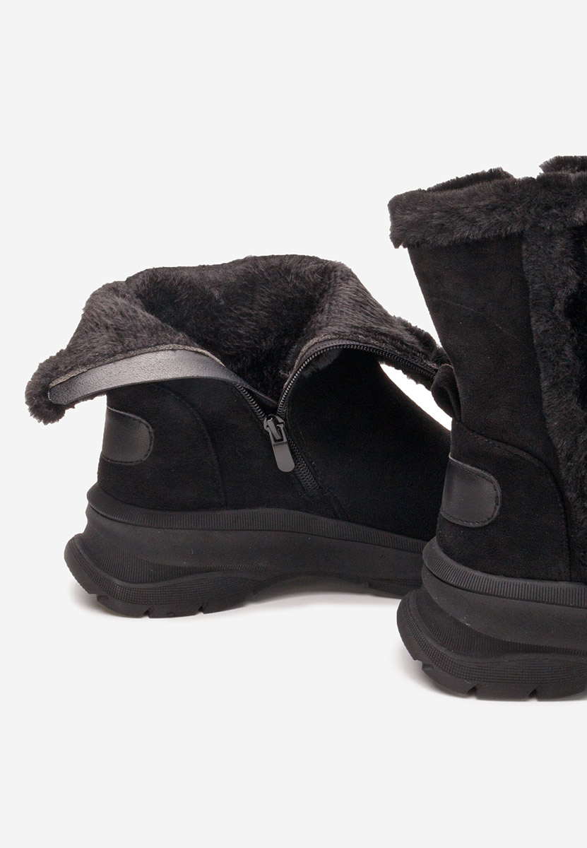 Overall fekete női téli bokacipő