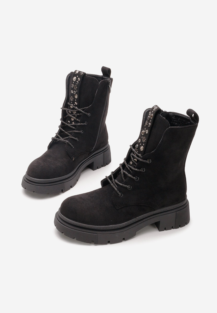 Kasie fekete női telitalpú bakancs