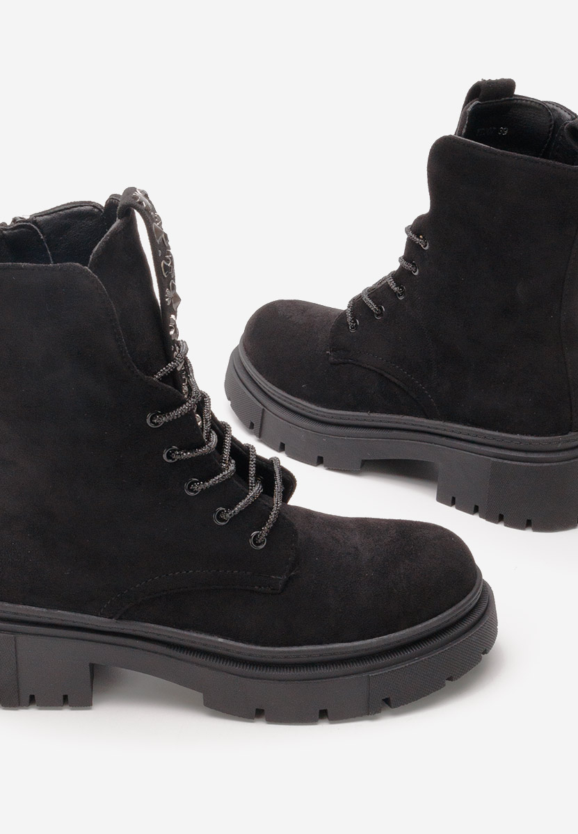 Kasie fekete női telitalpú bakancs