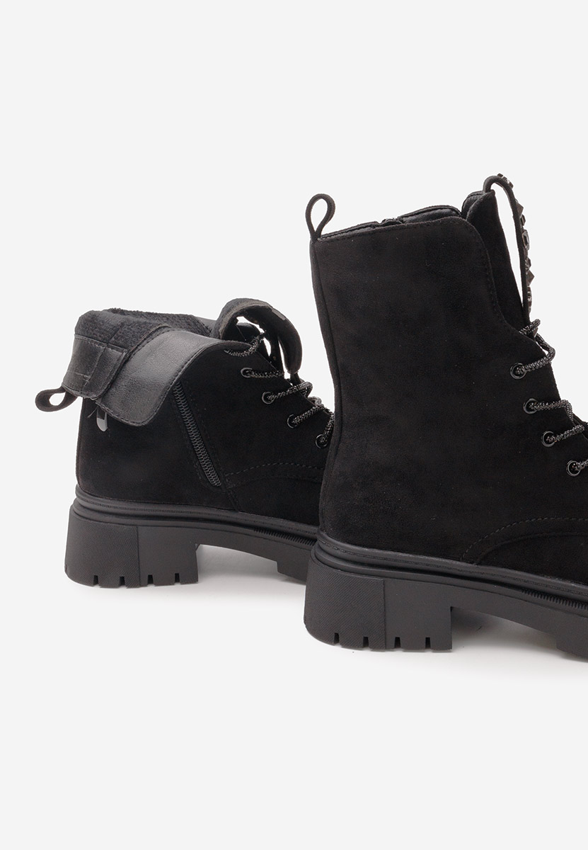 Kasie fekete női telitalpú bakancs