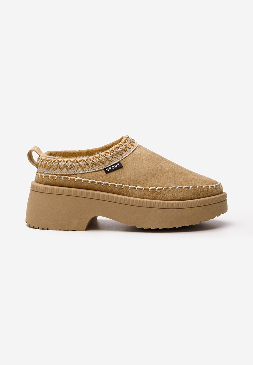 Malka khaki telitalpú platform papucs