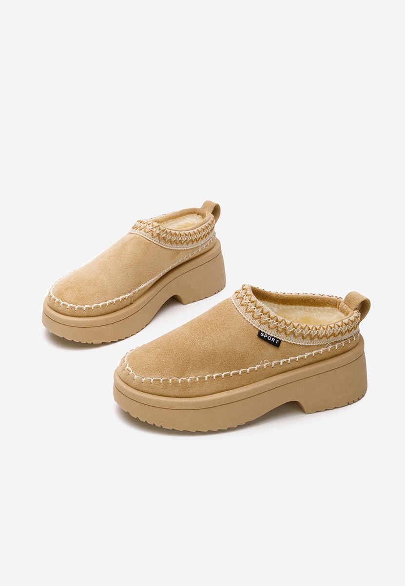 Malka khaki telitalpú platform papucs
