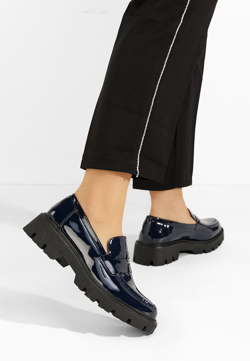 Zampa tengerészkék női telitalpú mokaszín