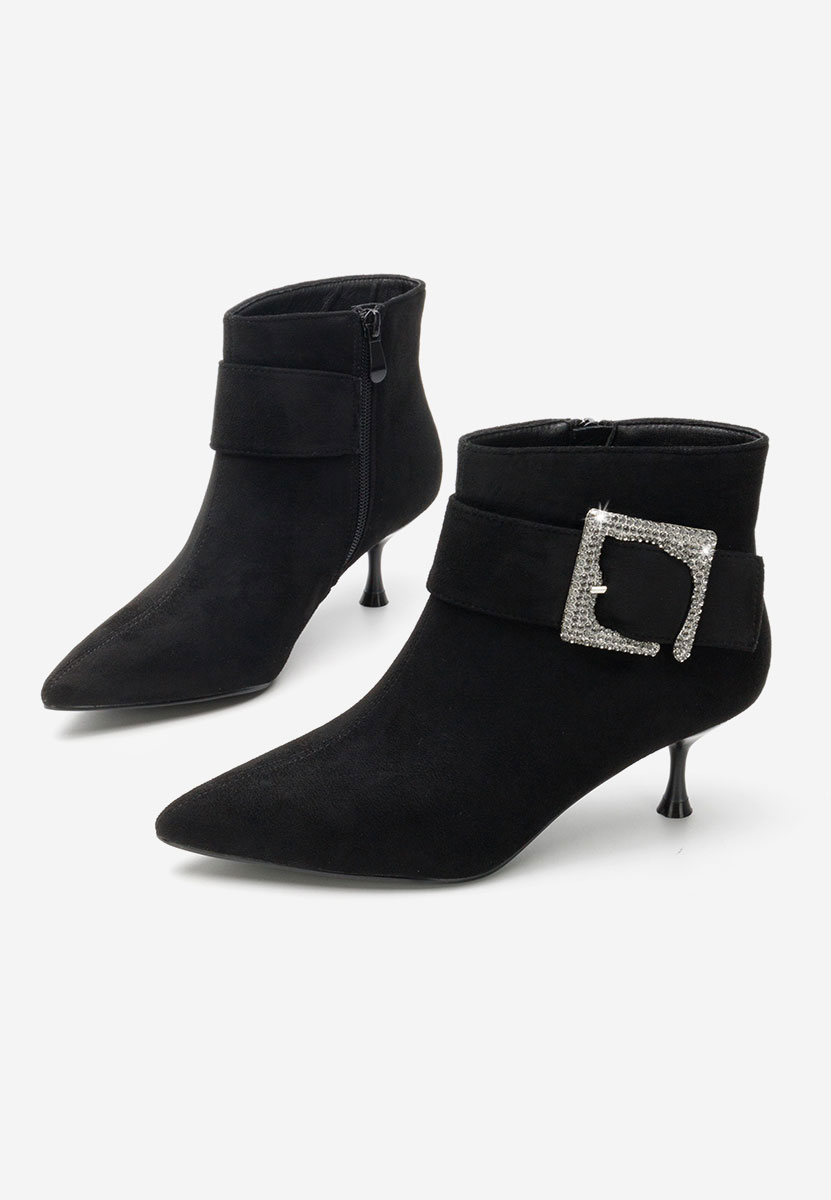 Karlene fekete tűsarkú bokacipő