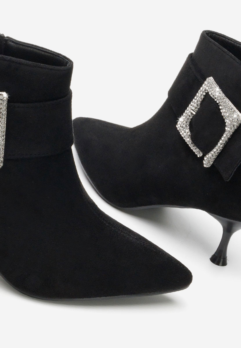 Karlene fekete tűsarkú bokacipő