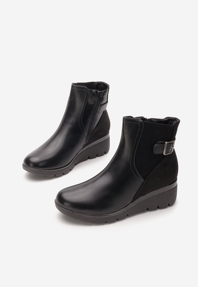 Ritama fekete telitalpú platform bokacsizma